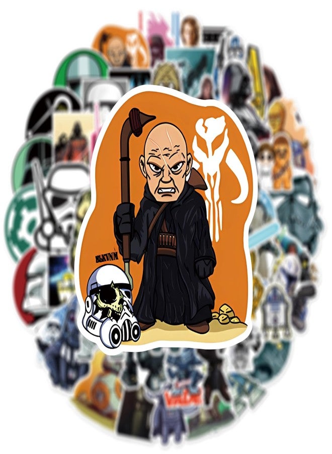 PWSTY 50Pcs Cute Cartoon Star War Character Stickers - Movie Decorative Waterproof Decal Stickers for Kids, Teens & Adults for Water Bottle Laptop Toy Sticker (Star War) - Image 2